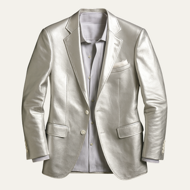 The Monaco | Metallic-Blazer Herren, Silber, Abendjacke