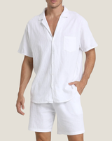 Men's Button-Down Set in White