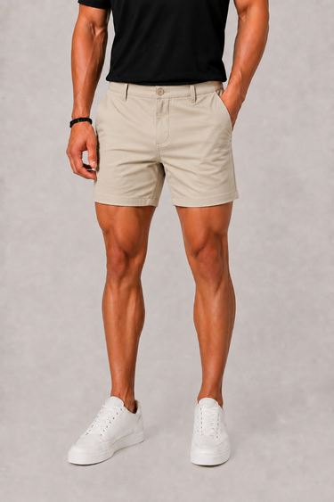 Chino-Shorts Herren | Gerader Schnitt, Sommer
