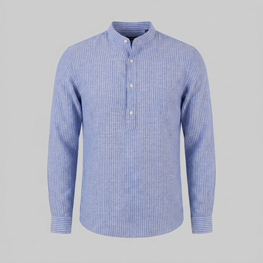 Henley-Langarmshirt Herren | Streifen, Casual