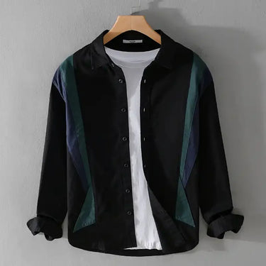 Colour-Block-Hemd Herren | Langarm, Entspannt