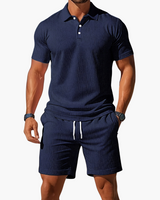 Men's Polo & Shorts Set in Navy Blue
