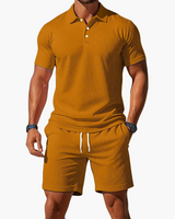Men's Polo & Shorts Set in Khaki