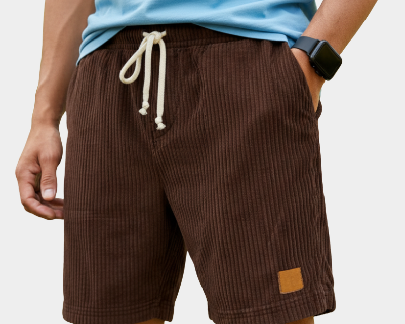 Men's Elastic Waist Shorts in Red