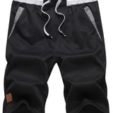 Black chino drawstring shorts