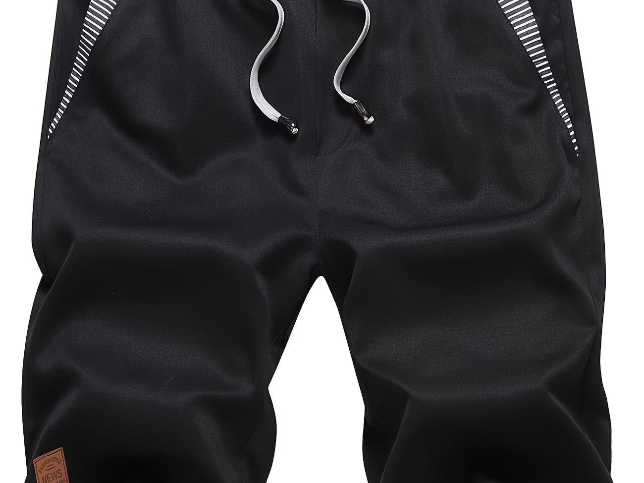 Black chino drawstring shorts