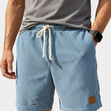 Men's Elastic Waist Shorts in Blue