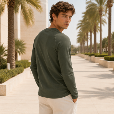 Herren Henley-Shirt | Zeitloses Langarm Knopfleisten-Shirt