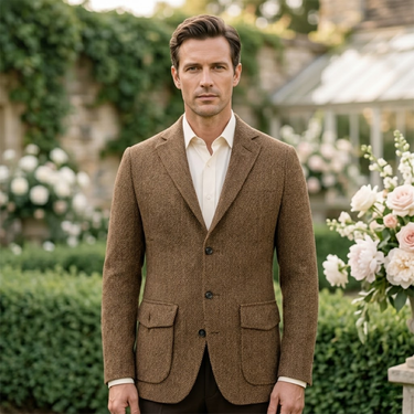 The Soveria | Fischgrat-Blazer Herren, Einreihig