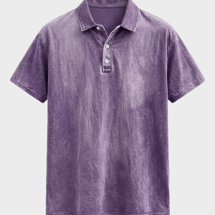 Men's Washed Polo Shirt | Vintage Garment-Dyed Cotton Polo