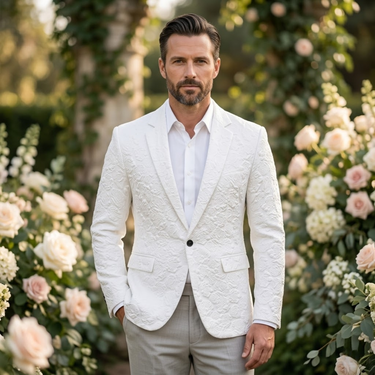 The Ceccano | Blazer Herren, Rosenmuster, Schmal