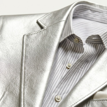 The Monaco | Metallic-Blazer Herren, Silber, Abendjacke