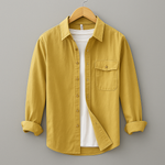 Men's Long Sleeve Button-Down Shirt in Yellow
