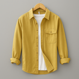Men's Long Sleeve Button-Down Shirt in Yellow