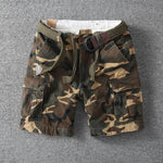 Camouflage cotton cargo shorts