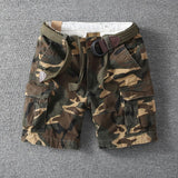 Camouflage cotton cargo shorts