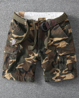 Camouflage cotton cargo shorts