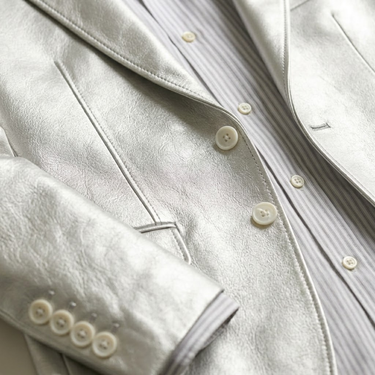 The Monaco | Metallic-Blazer Herren, Silber, Abendjacke