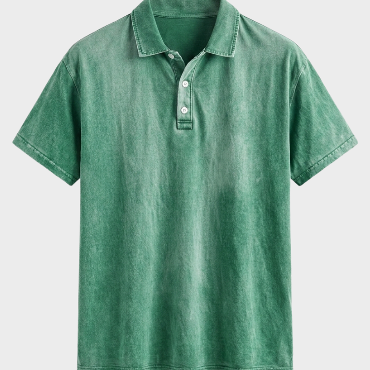 Men's Washed Polo Shirt | Vintage Garment-Dyed Cotton Polo