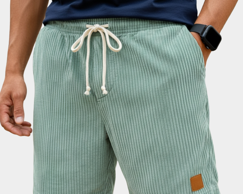 Men's Elastic Waist Shorts in Green
