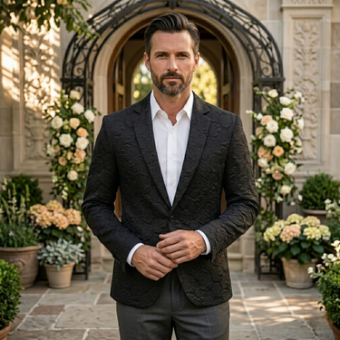 The Ceccano | Blazer Herren, Rosenmuster, Schmal