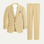Cream Linen Men's Two-Piece Suit