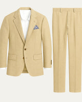 Cream Linen Men's Two-Piece Suit