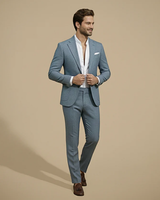 Blue Men's Tailored Two-Piece Suit