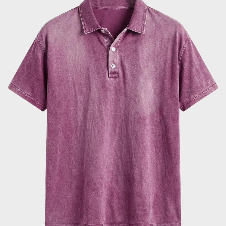 Men's Washed Polo Shirt | Vintage Garment-Dyed Cotton Polo