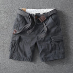 Grey cotton cargo shorts