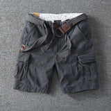 Grey cotton cargo shorts