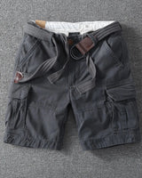 Grey cotton cargo shorts