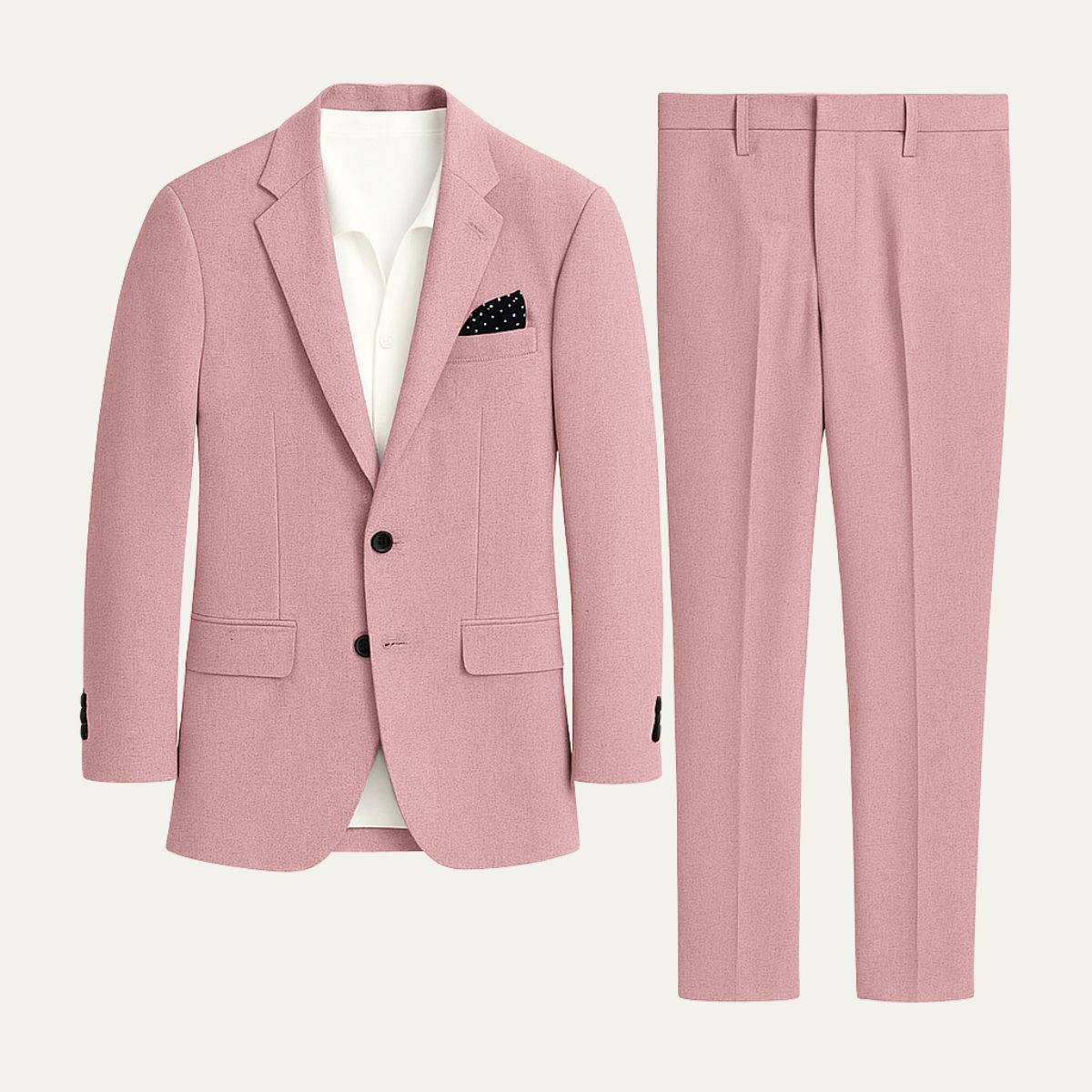 Pink Linen Men's Two-Piece Suit
