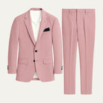 Pink Linen Men's Two-Piece Suit