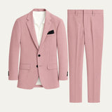 Pink Linen Men's Two-Piece Suit