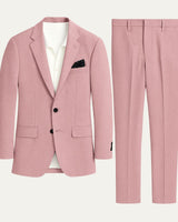 Pink Linen Men's Two-Piece Suit