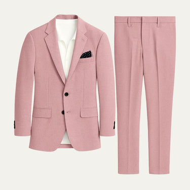 Pink Linen Men's Two-Piece Suit