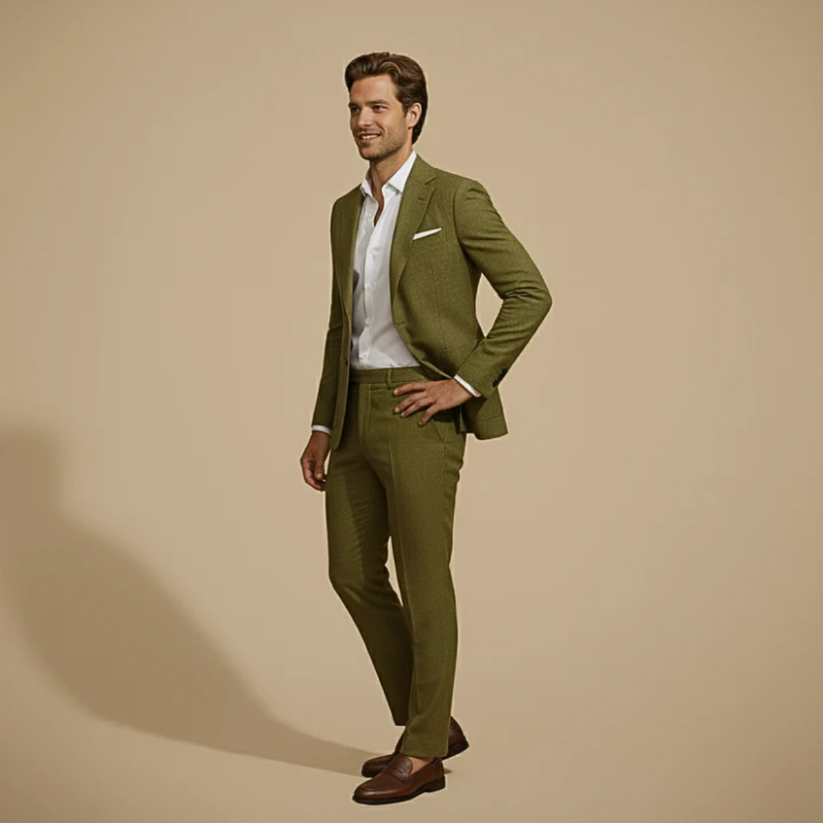 Green Men's Tailored Two-Piece Suit