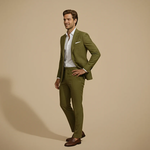 Green Men's Tailored Two-Piece Suit