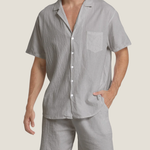 Men's Button-Down Set in Gray