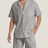Men's Button-Down Set in Gray