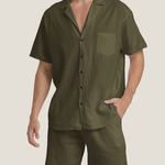 Men's Button-Down Set in Army Green