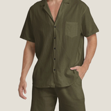 Men's Button-Down Set in Army Green