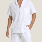 Men's Button-Down Set in White