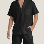 Men's Button-Down Set in Black