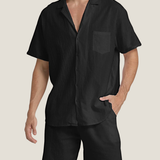 Men's Button-Down Set in Black
