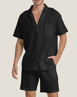 Men's Button-Down Set in Black