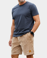 Men's Elastic Waist Shorts in Khaki