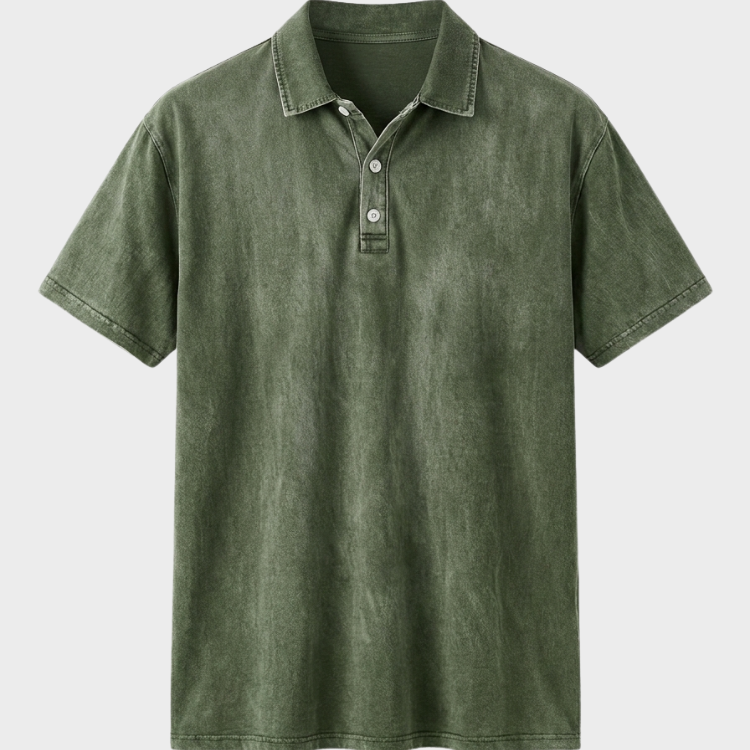 Men's Washed Polo Shirt | Vintage Garment-Dyed Cotton Polo