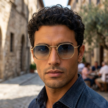 The Burlington | Retro Sonnenbrille Herren, Sechseckig
